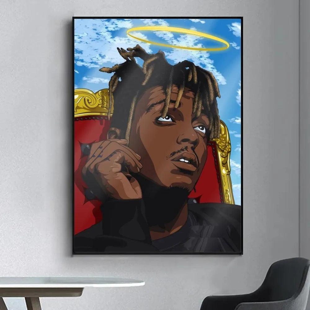 Juice WRLD wall poster featuring 999 theme and vibrant colors
