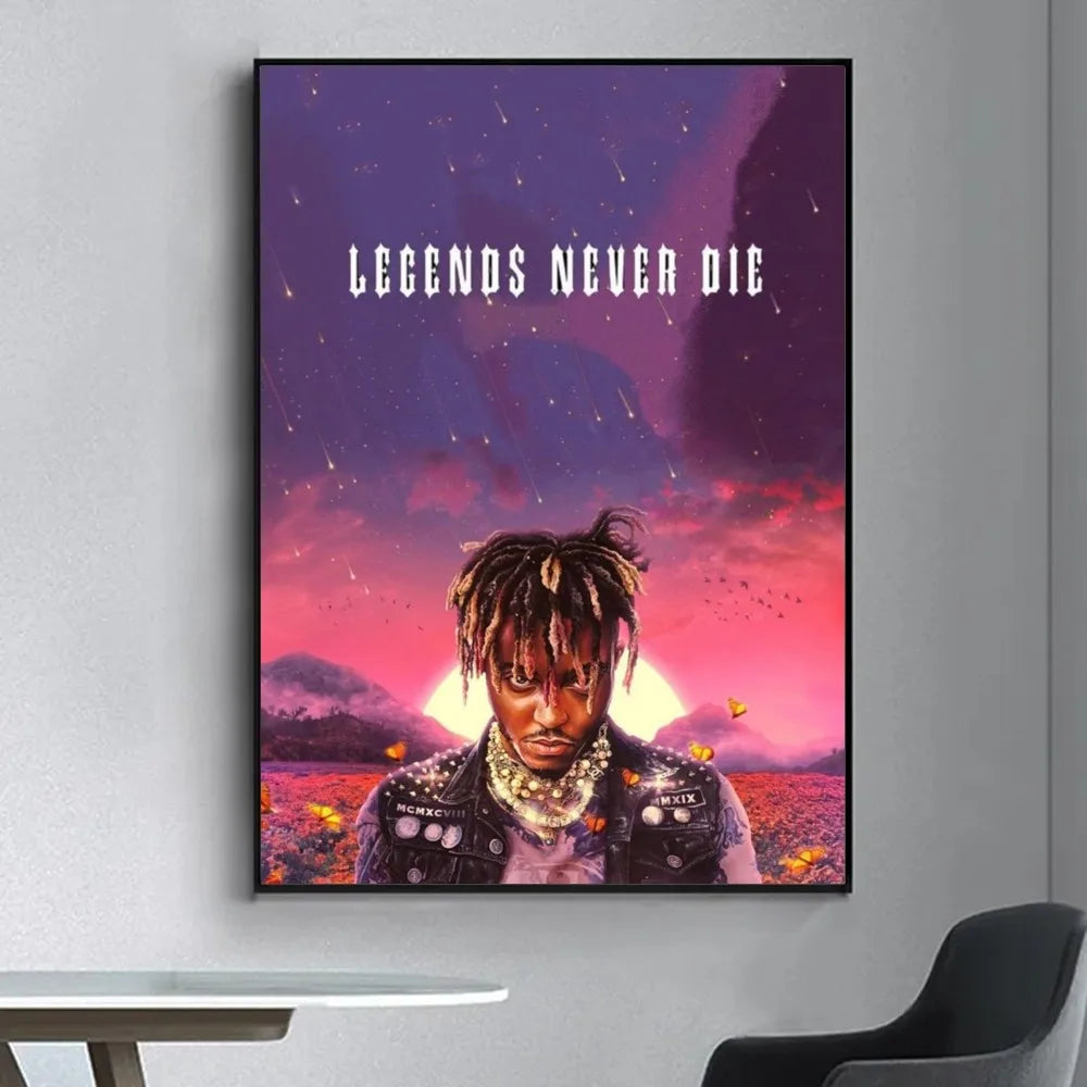 Juice WRLD wall poster featuring 999 theme and vibrant colors