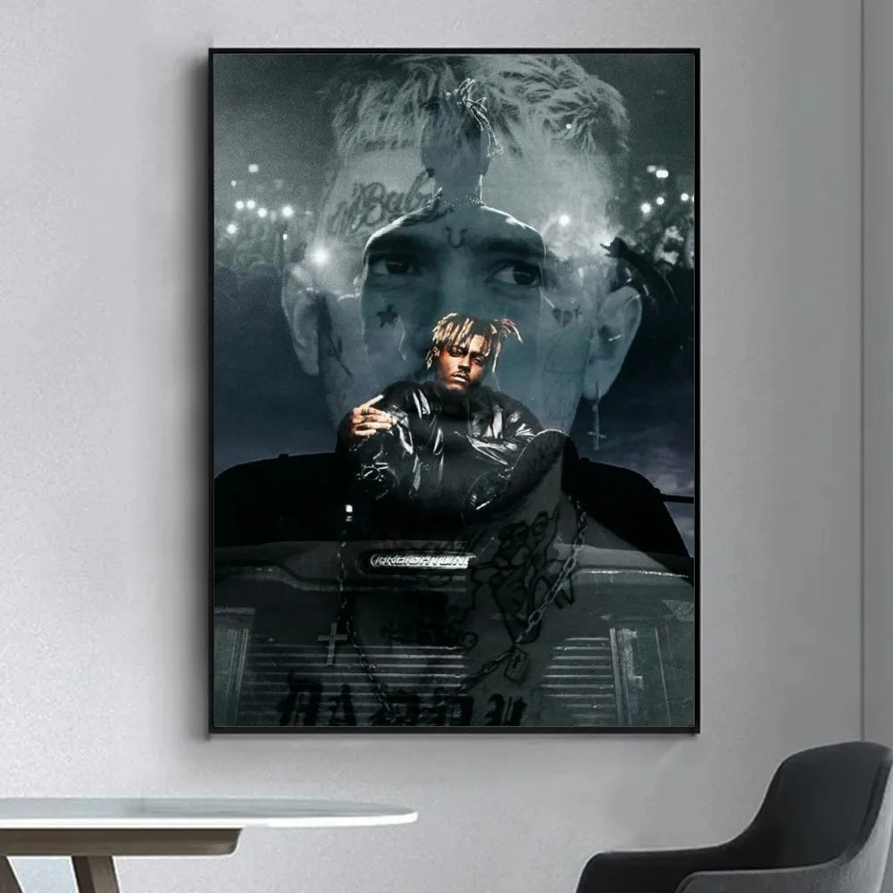 Juice WRLD wall poster featuring 999 theme and vibrant colors