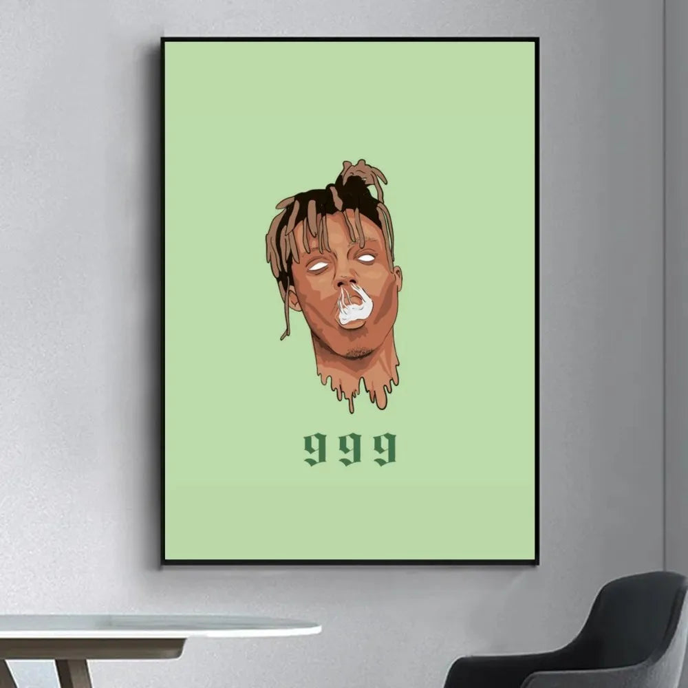 Juice WRLD wall poster featuring 999 theme and vibrant colors