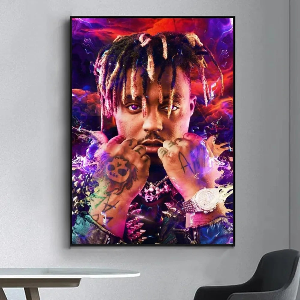 Juice WRLD wall poster featuring 999 theme and vibrant colors