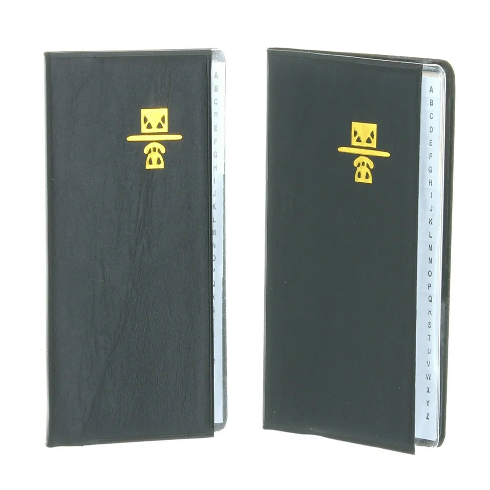 Dual book view of a lot of 2-Compact Vinyl Address Books 4 x 3-Inches Phone & Address Books (Model: K6885-01).