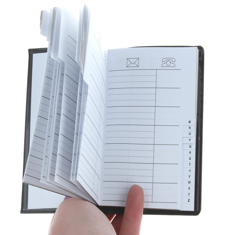 Open book view flip through of Compact Vinyl Address Books 4 x 3-Inches Phone & Address Books (Model: K6885-01).