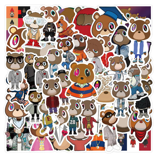 Yeezy Graduation Bear Sticker Bundle – Kanye West Stickers (10/30/60 Pack) Waterproof Vinyl