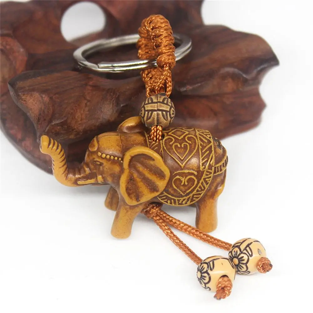 Lucky elephant spiritual keychain with detailed engraving