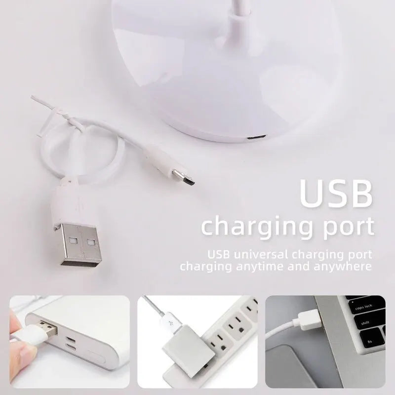 USB charging port with text 'USB universal charging port' on a white background