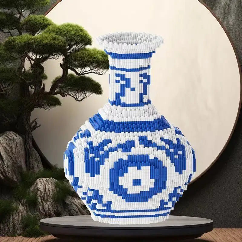 Lego Compatible Traditional Chinese Vase Building Block Brick DIY 3D Bear & Porcelain Puzzle