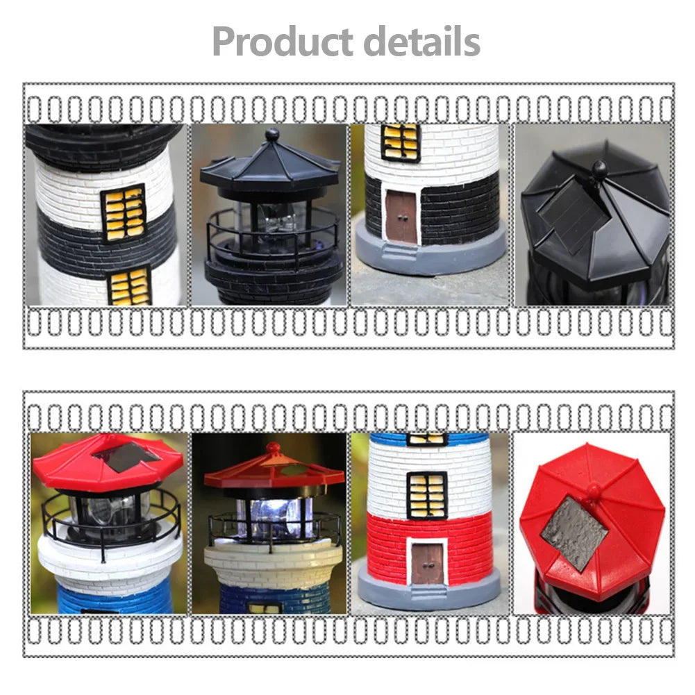 Collage of various lighthouse models with different designs and colors.