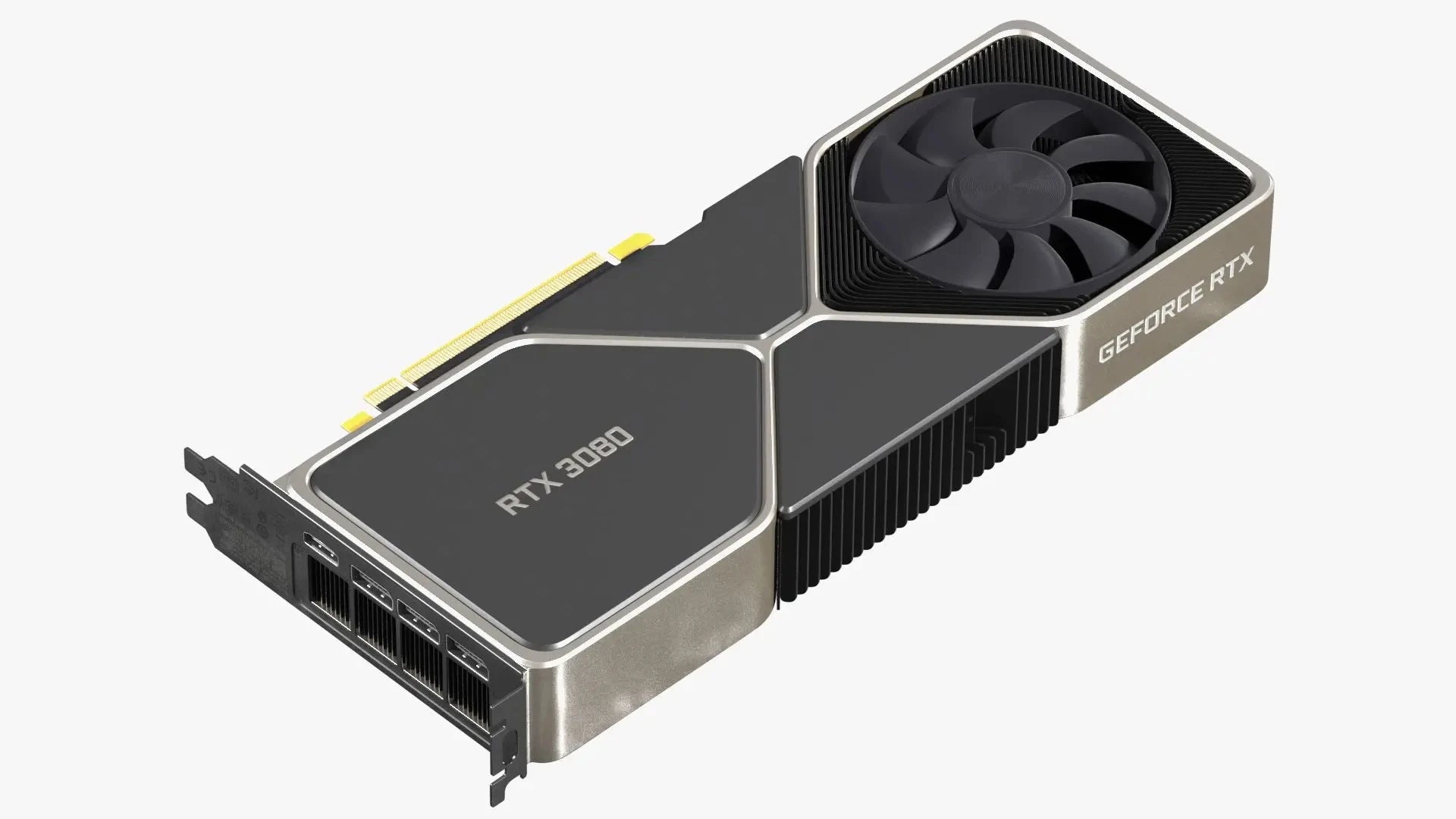 NVIDIA GeForce RTX graphics card on a white background
