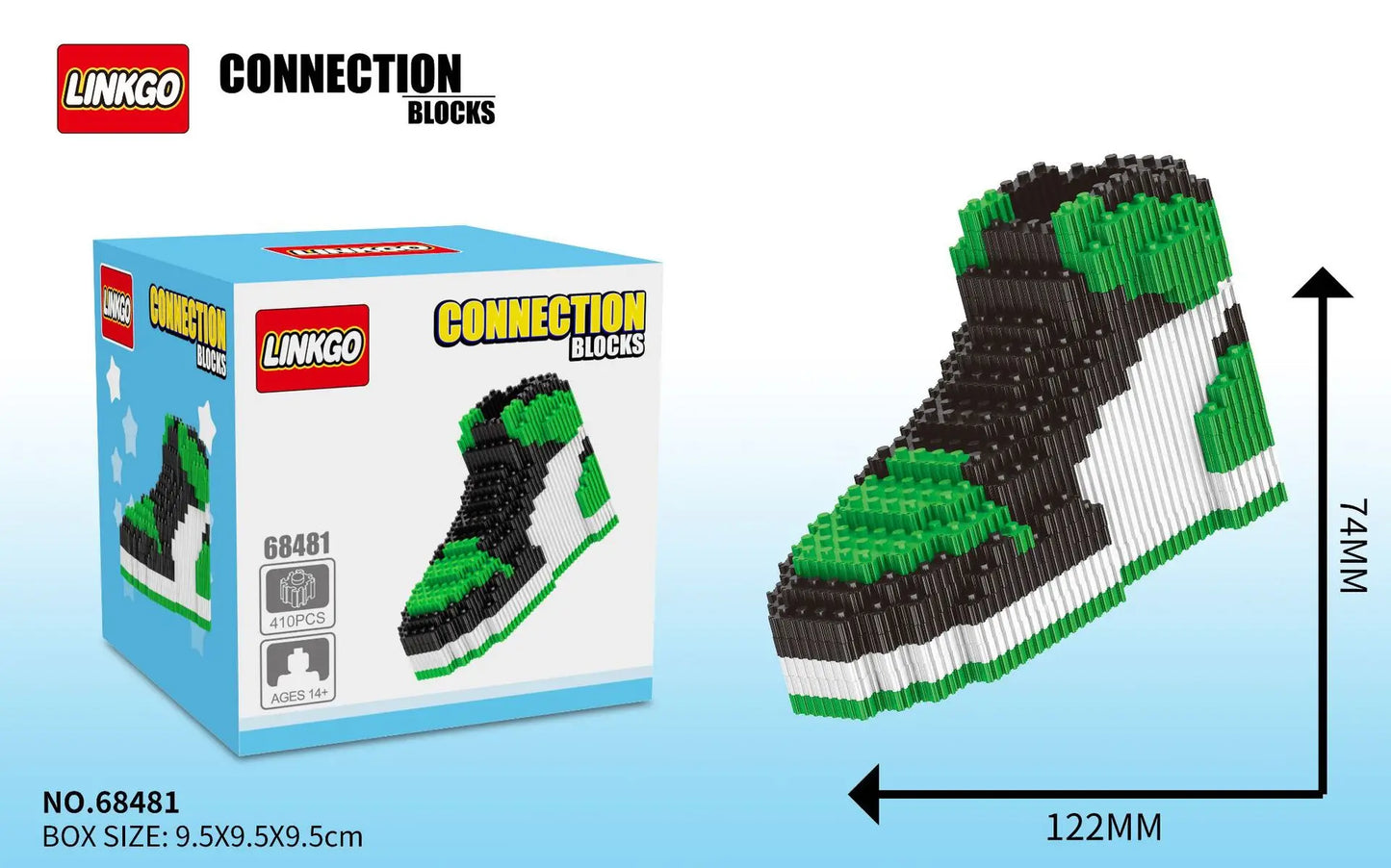 LINK-GO Sneakerhead Building Brick Kicks & Sneaker Block Puzzle | DIY Mini Interlocking Build Bricks Puzzles for Footwear Puzzling Players, Sneaker Loves & Shoe Enthusiasts