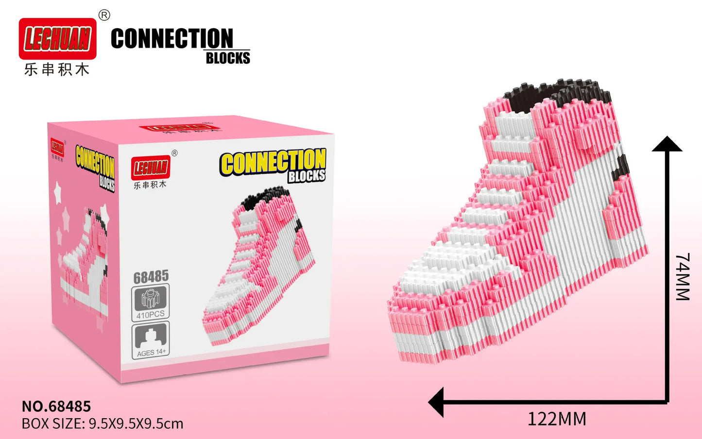 LINK-GO Sneakerhead Building Brick Kicks & Sneaker Block Puzzle | DIY Mini Interlocking Build Bricks Puzzles for Footwear Puzzling Players, Sneaker Loves & Shoe Enthusiasts