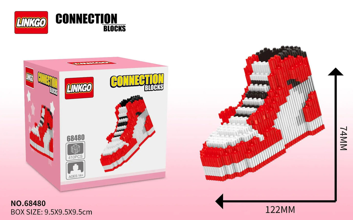 LINK-GO Sneakerhead Building Brick Kicks & Sneaker Block Puzzle | DIY Mini Interlocking Build Bricks Puzzles for Footwear Puzzling Players, Sneaker Loves & Shoe Enthusiasts