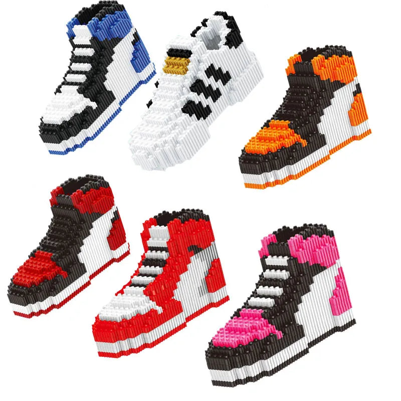 LINK-GO Sneakerhead Building Brick Kicks & Sneaker Block Puzzle | DIY Mini Interlocking Build Bricks Puzzles for Footwear Puzzling Players, Sneaker Loves & Shoe Enthusiasts