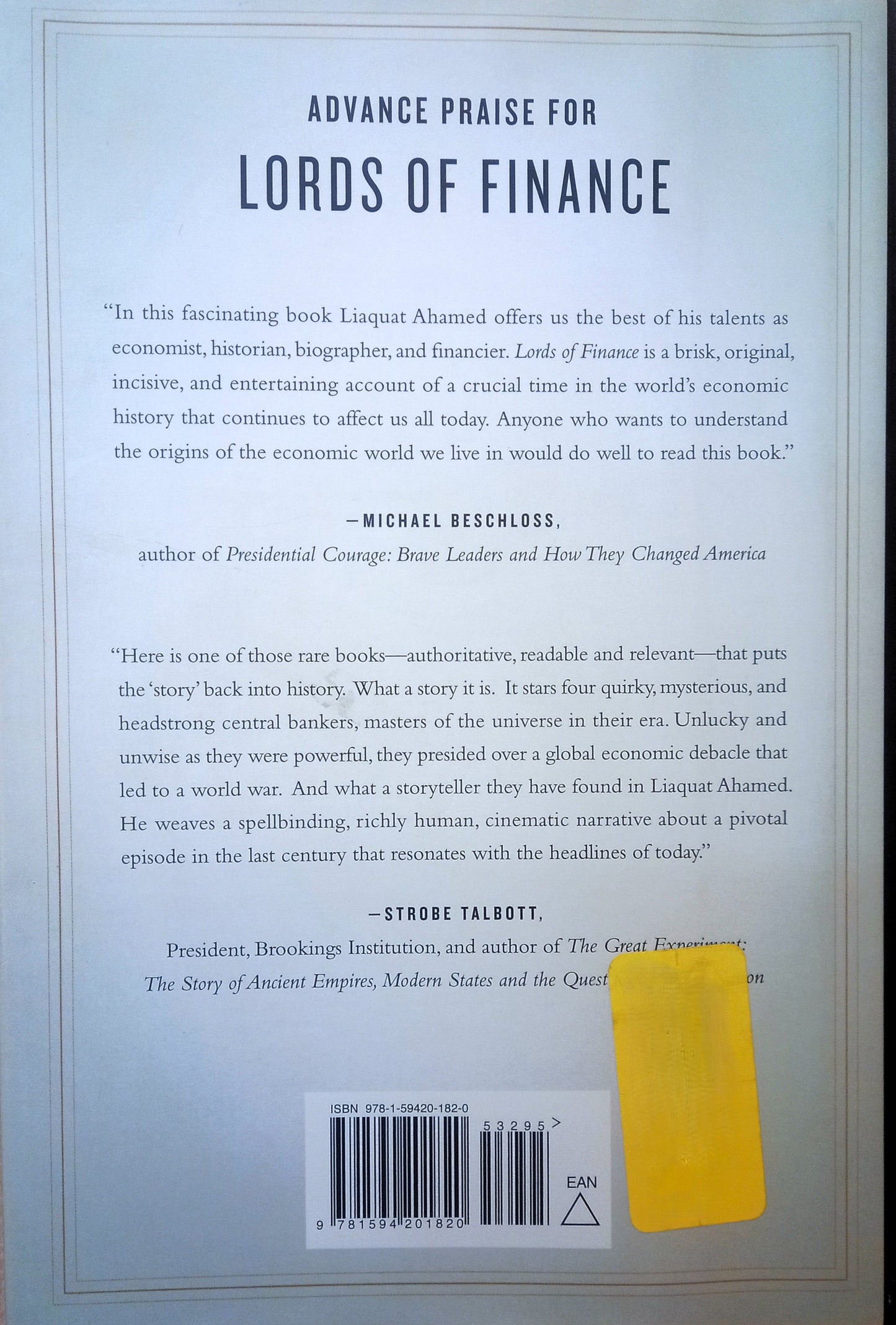 Lords of Finance by Liaquat Ahamed