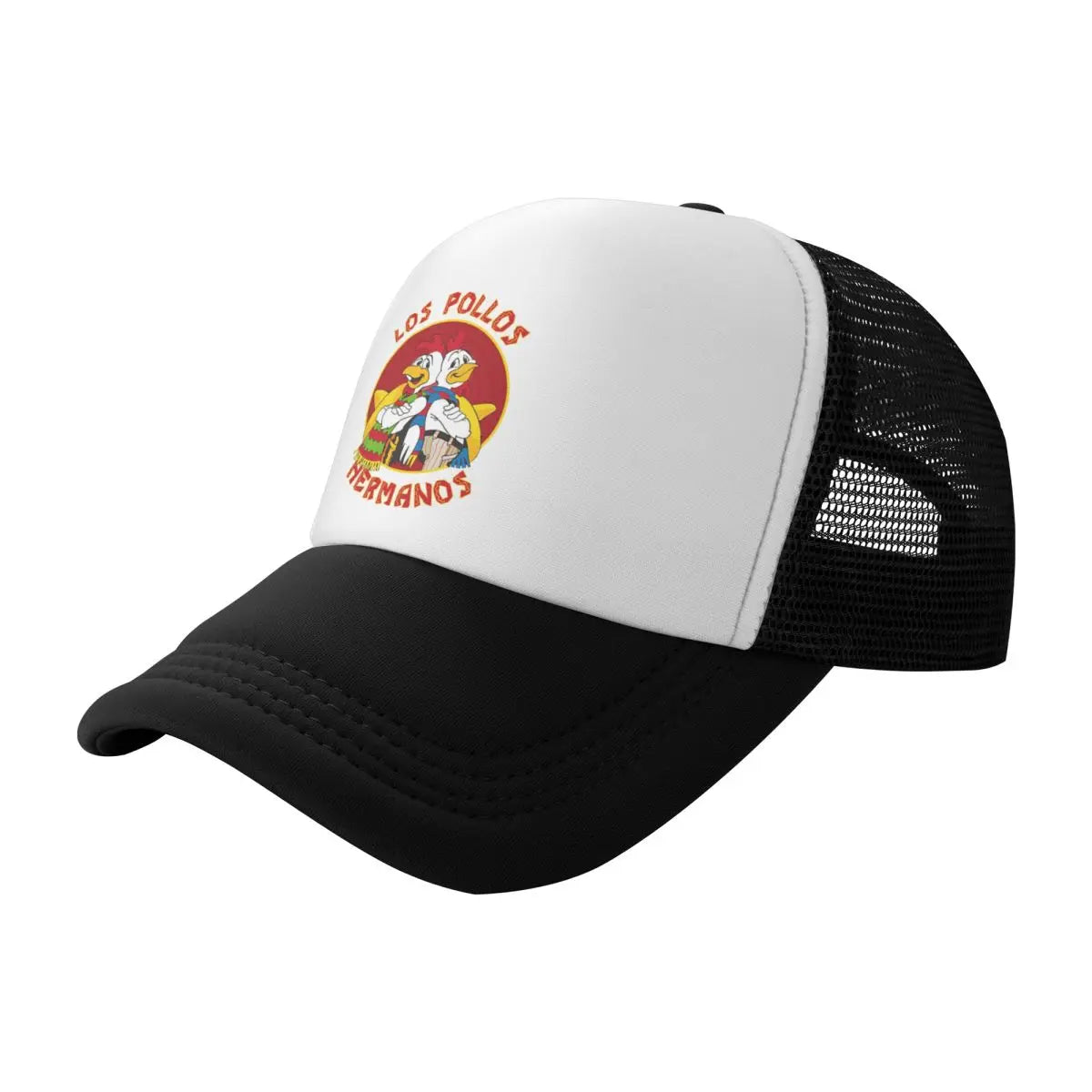 Los Pollos Hermanos black and white mesh snapback hat from Breaking Bad