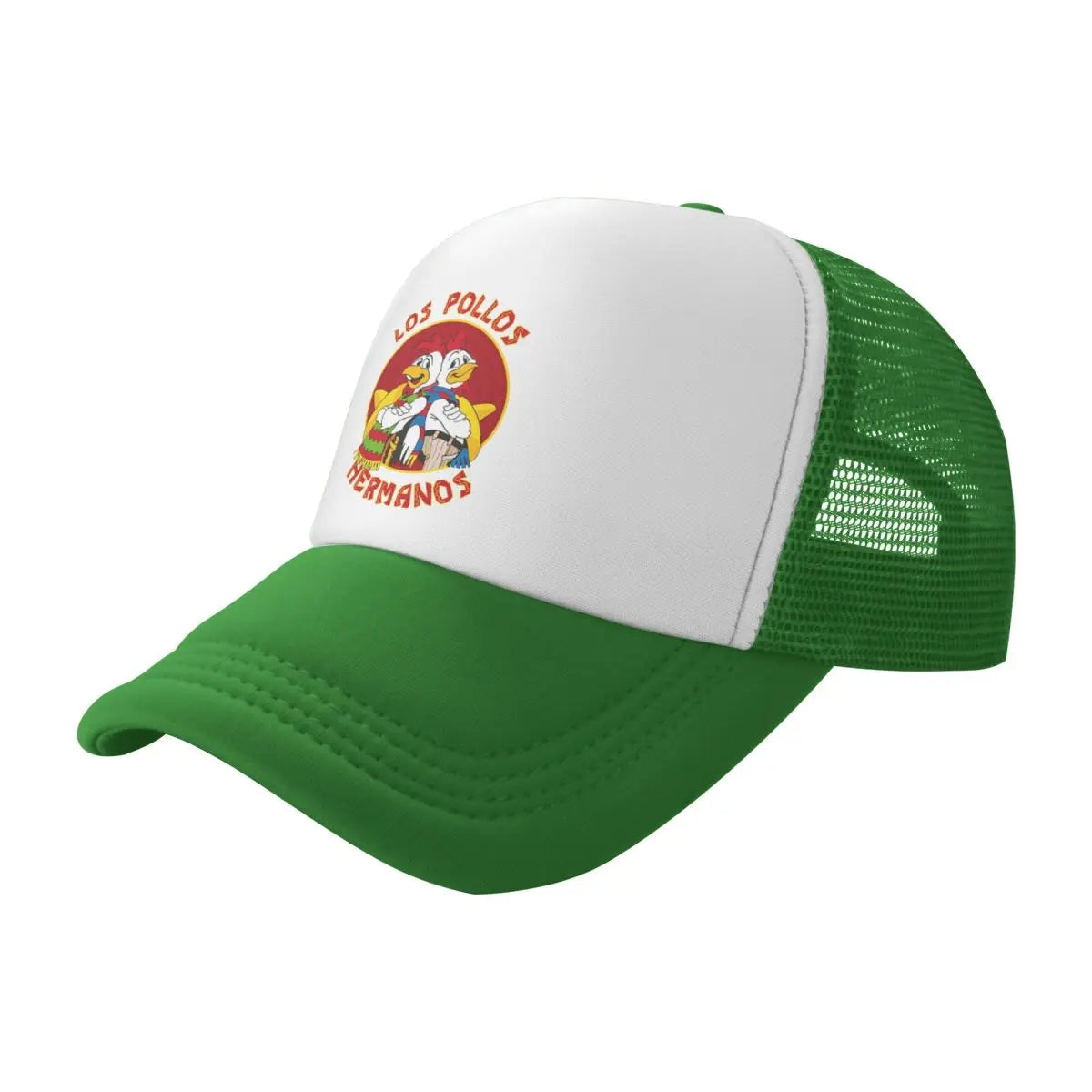 Los Pollos Hermanos green and white mesh snapback hat from Breaking Bad