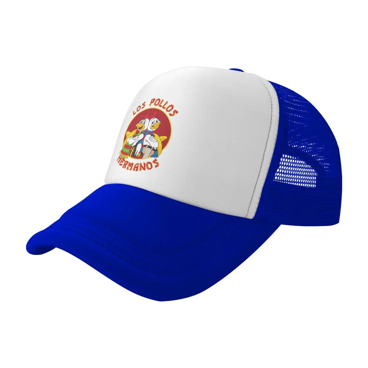 Los Pollos Hermanos blue and white mesh snapback hat from Breaking Bad