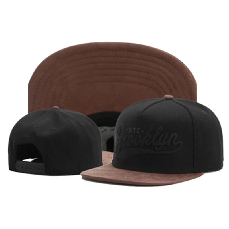 Black and brown cap with 'Brooklyn' text on a white background
