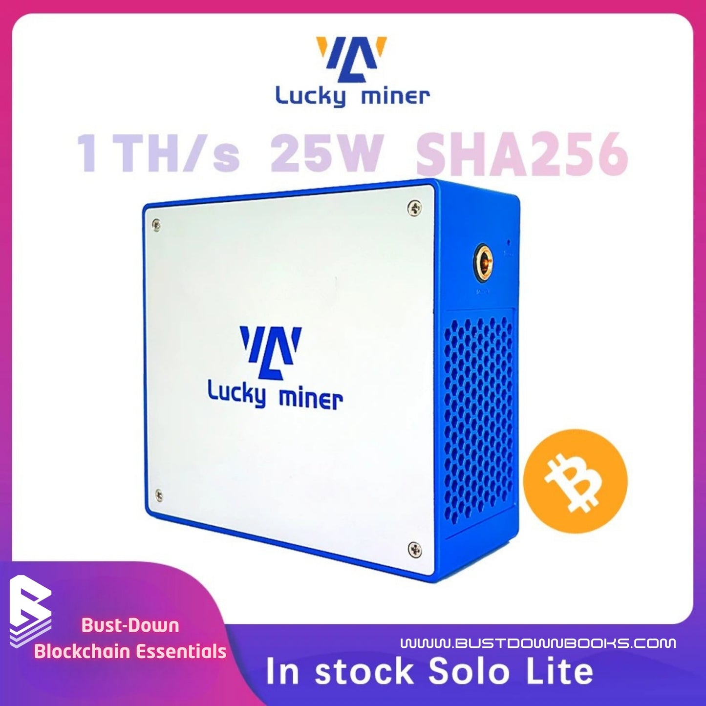 Lucky Miner LV07 1TH/S 25W Bitcoin Miner | Big Winner BTC Solo Miner SHA256