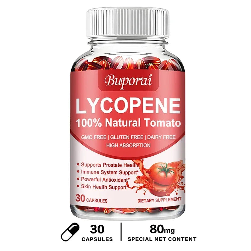 Buporai Lycopene supplement bottle on a white background