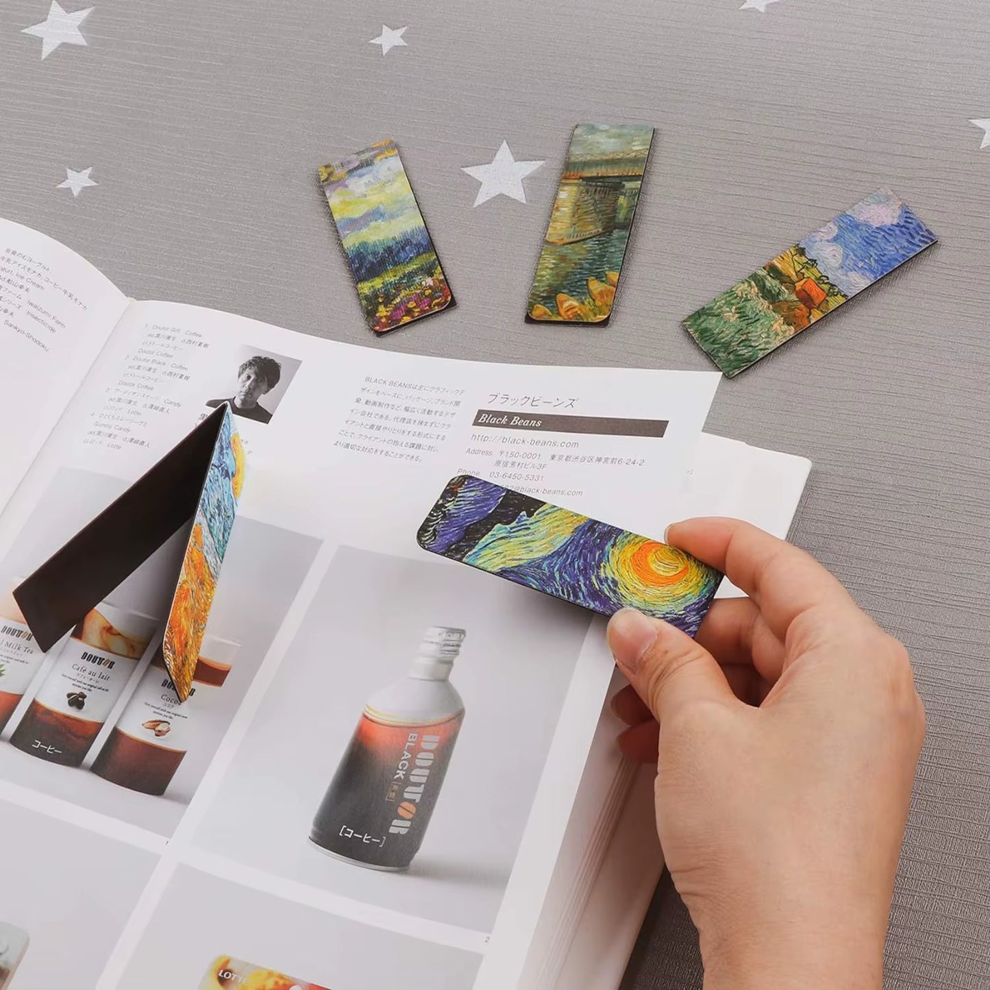 Magnet Bookmark: Van Gogh 4-Piece Magnetic Bookmarks