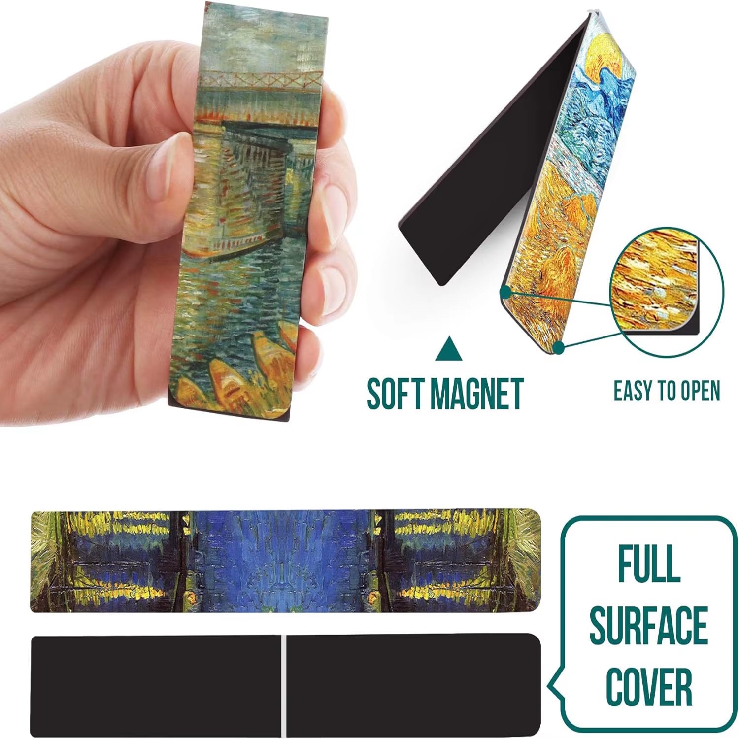 Magnet Bookmark: Van Gogh 4-Piece Magnetic Bookmarks