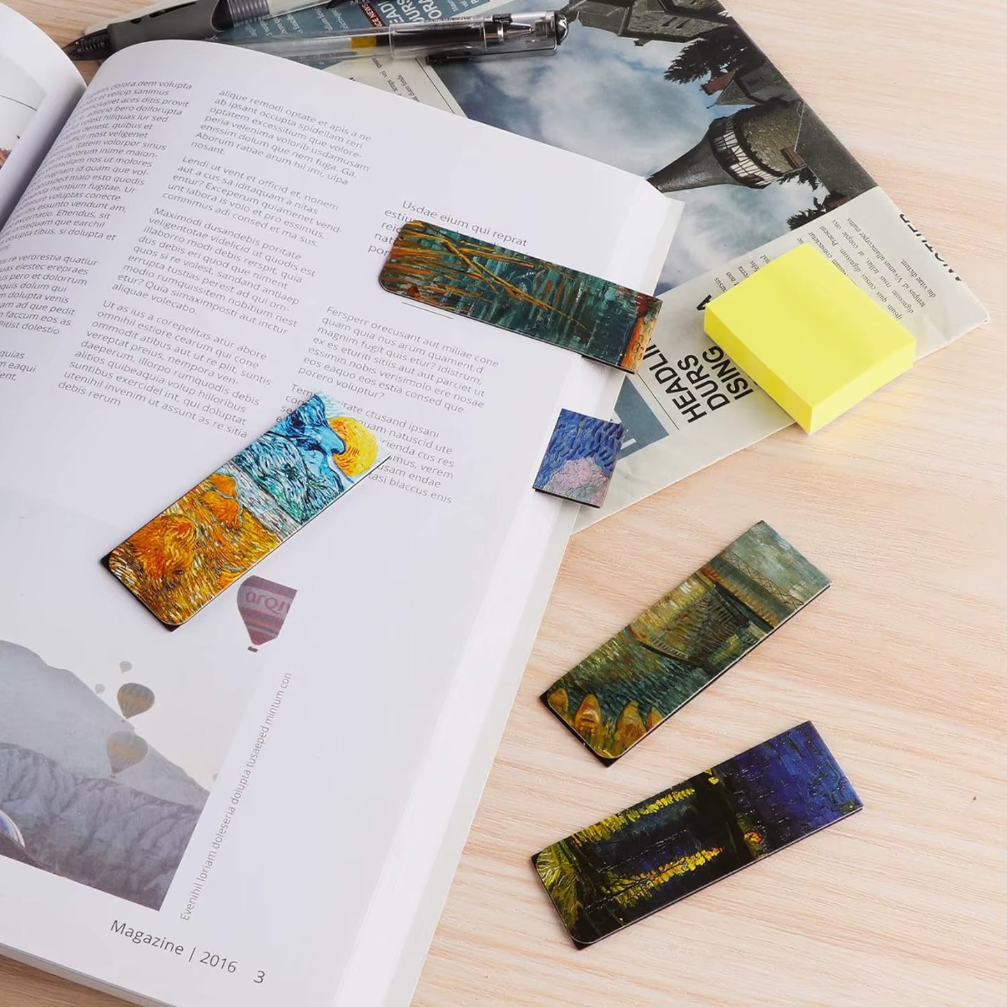 Magnet Bookmark: Van Gogh 4-Piece Magnetic Bookmarks