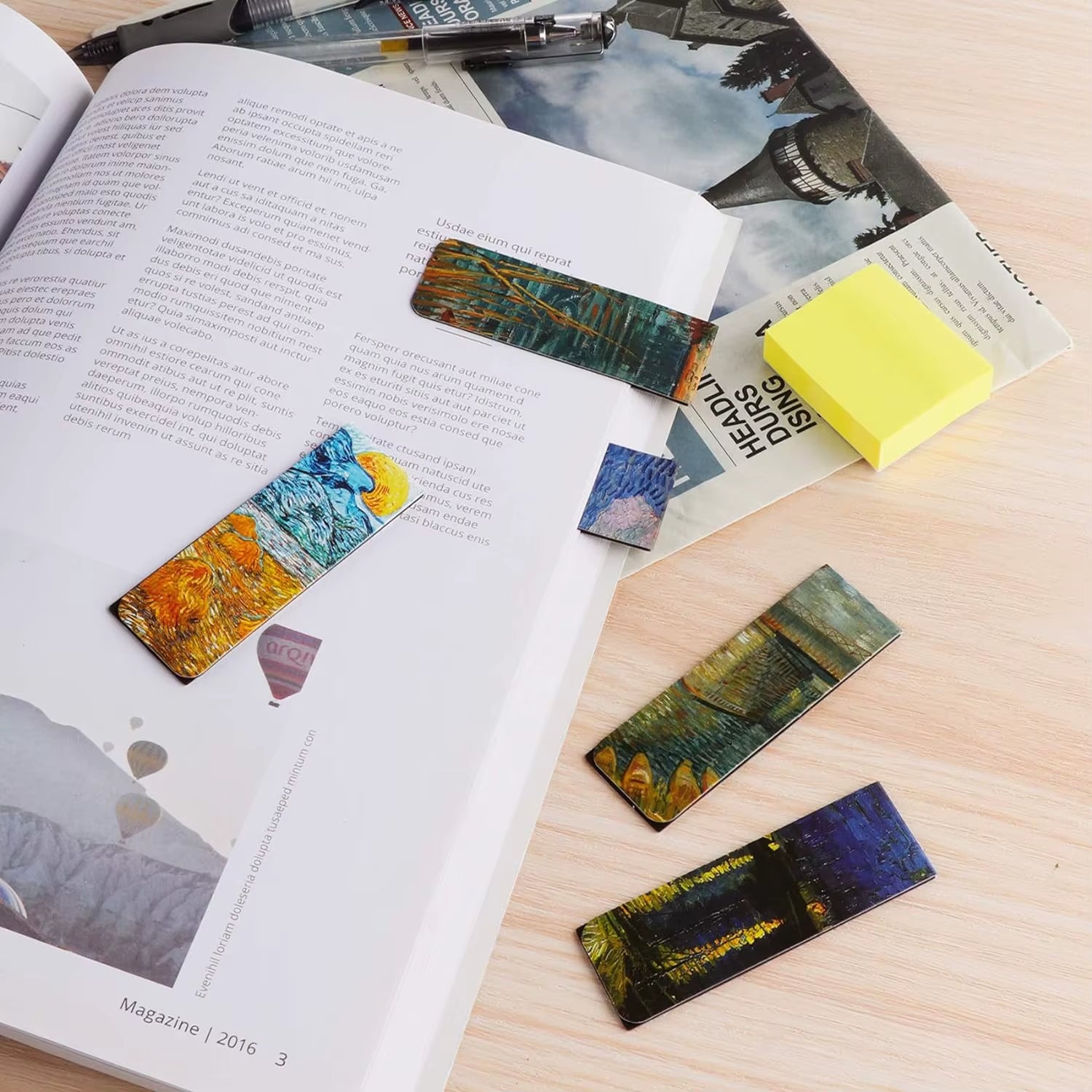 Magnet Bookmark: Van Gogh 4-Piece Magnetic Bookmarks