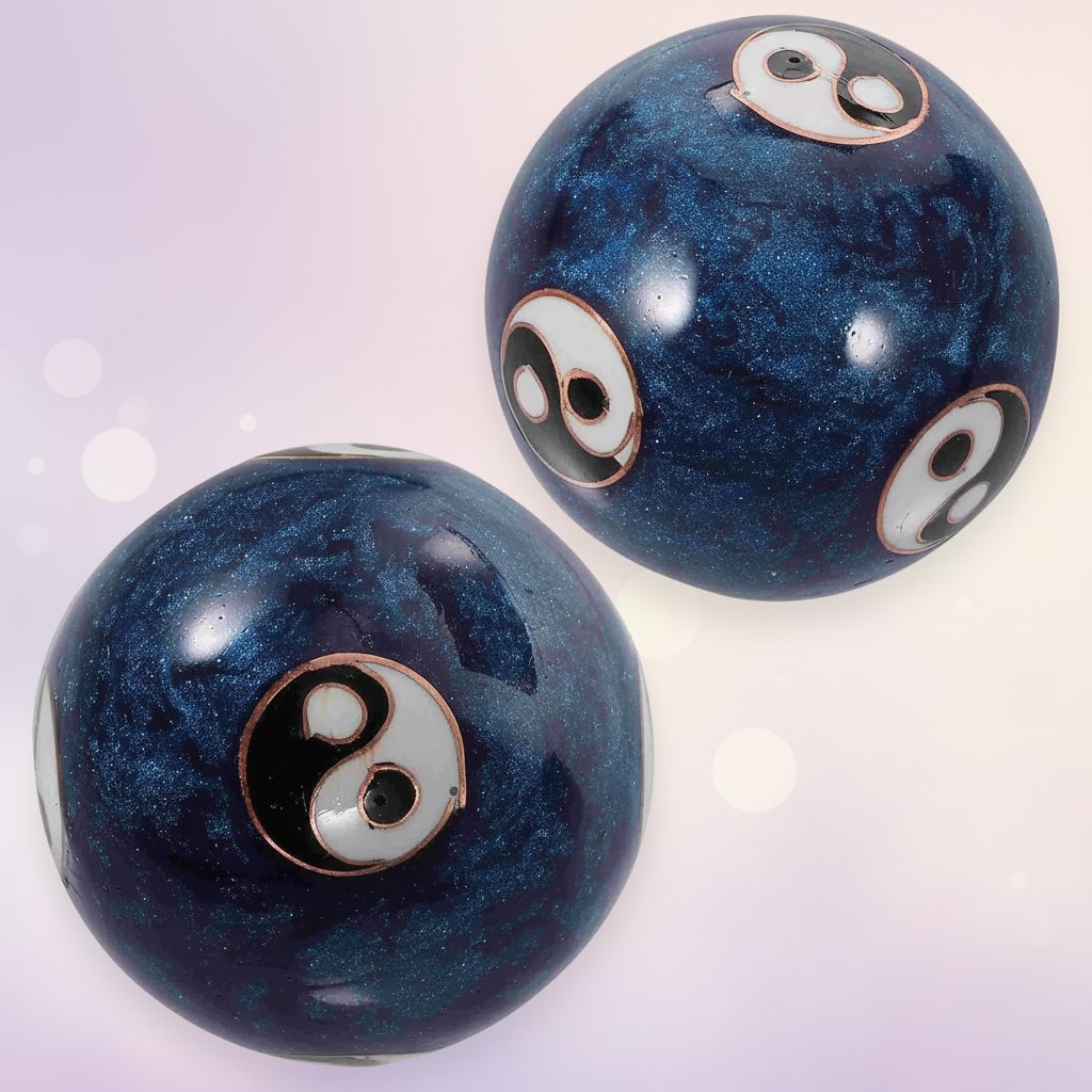 Set of Yin-Yang styled Baoding meditation balls.