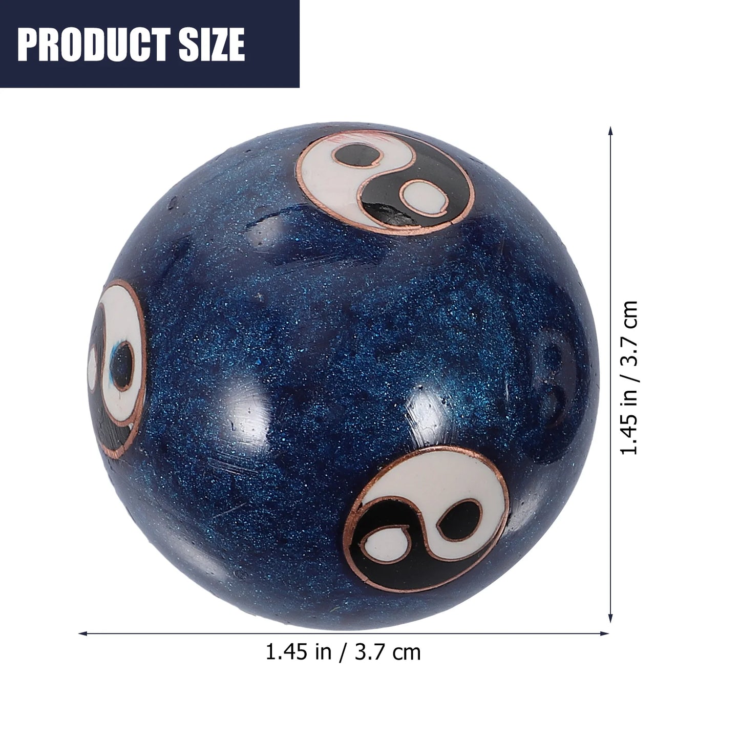 Meditation Baoding Balls sizing and dimensions chart.