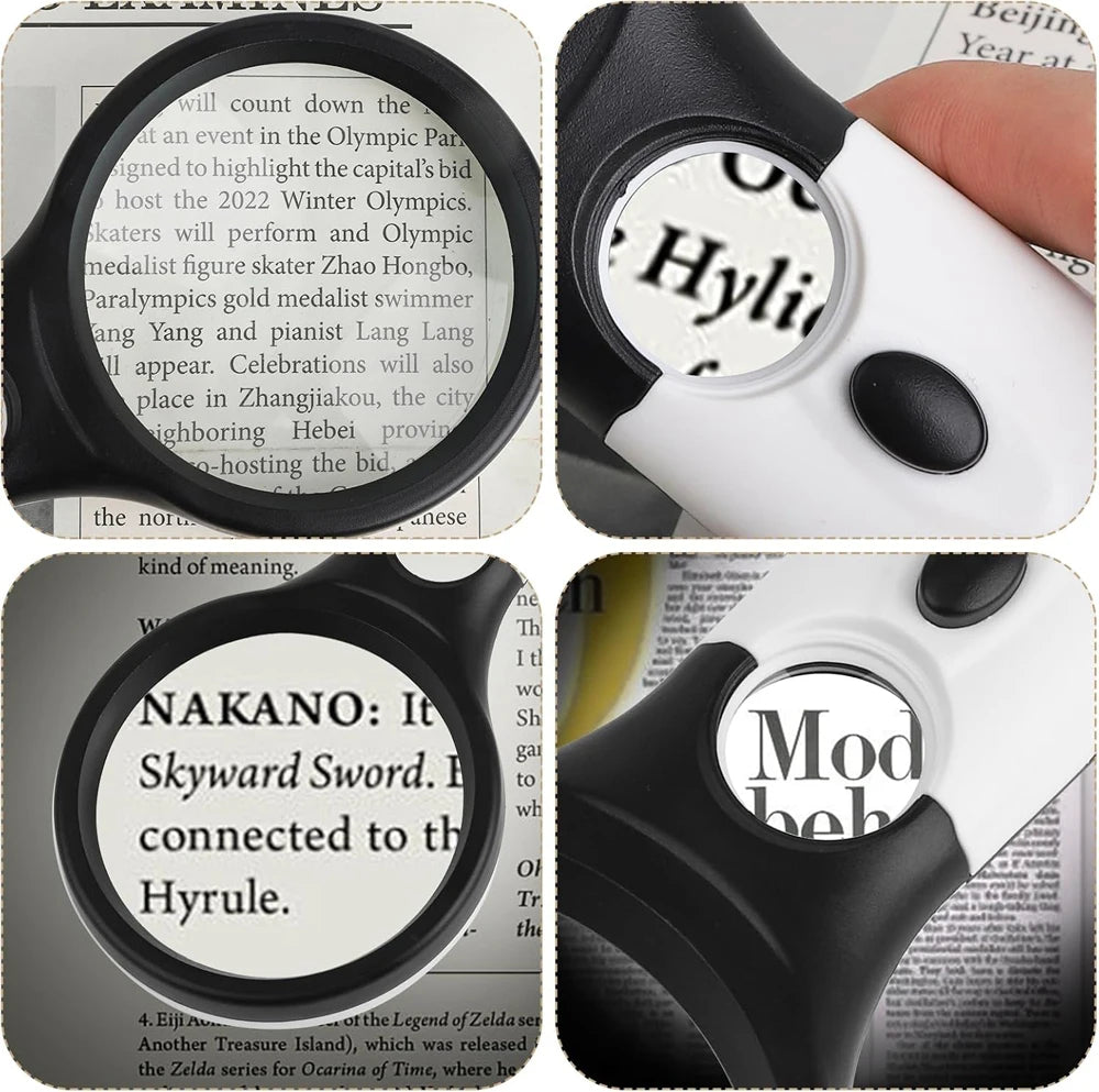 Collage of a magnifying glass inspecting text on a newspaper background