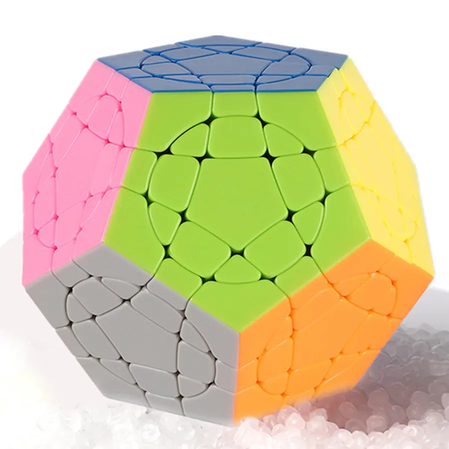 Multicolored geometric puzzle on a white background