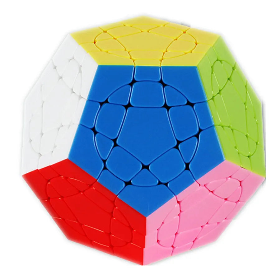 Multicolored geometric puzzle on a white background