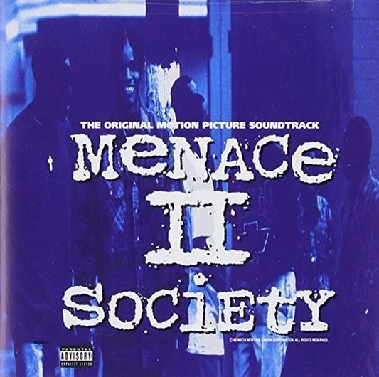 Menace II Society CD Soundtrack album cover featuring a scene from the film and alternate movie poster cover.