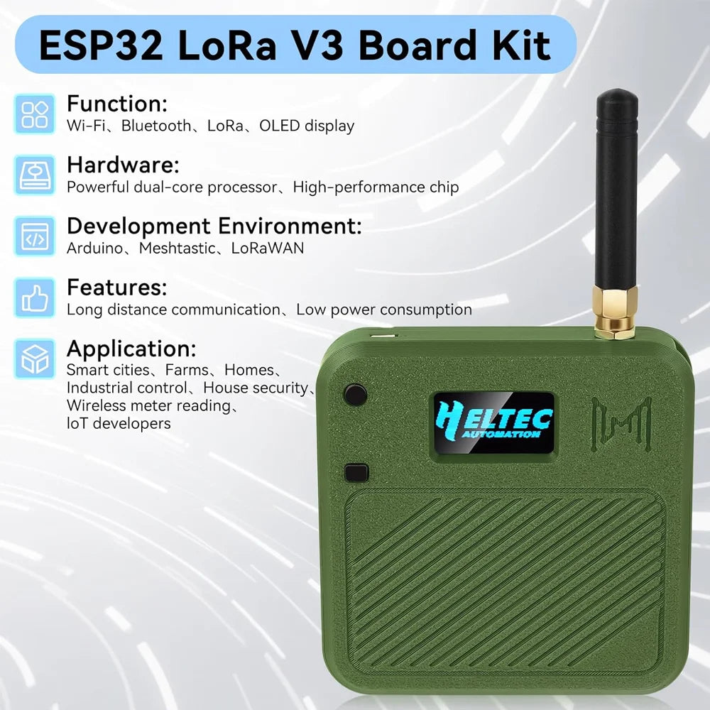 ESP32 LoRa V3 Board Kit with Heltec Automation branding on a white background