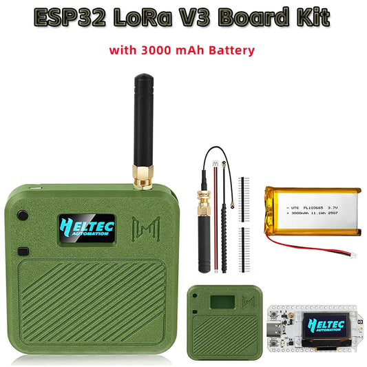 ESP32 LoRa V3 Board Kit with 3000 mAh Battery on a white background
