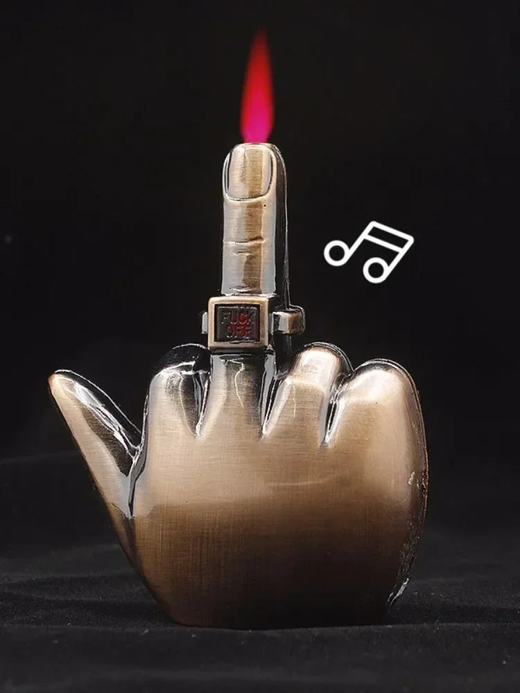 Middle Finger Torch Lighter – Refillable Butane "Bird Flipper" Jet Flame