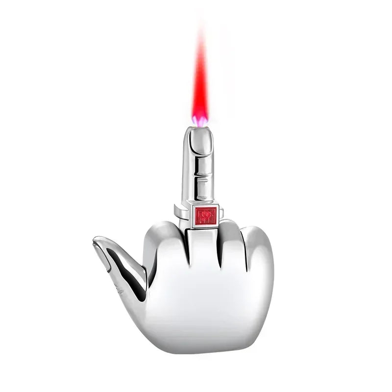 Middle Finger Torch Lighter – Refillable Butane "Bird Flipper" Jet Flame