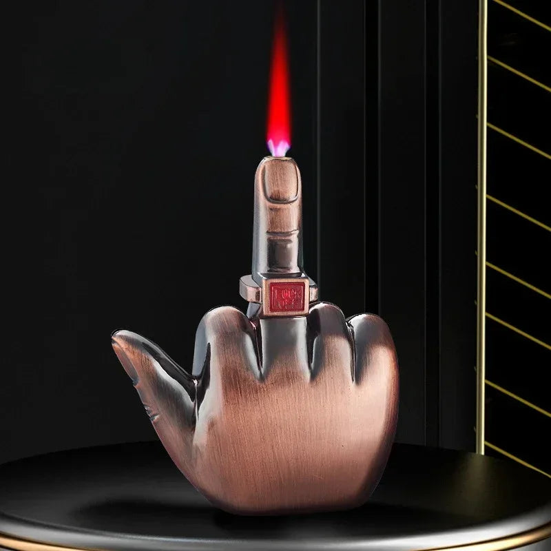 Middle Finger Torch Lighter – Refillable Butane "Bird Flipper" Jet Flame