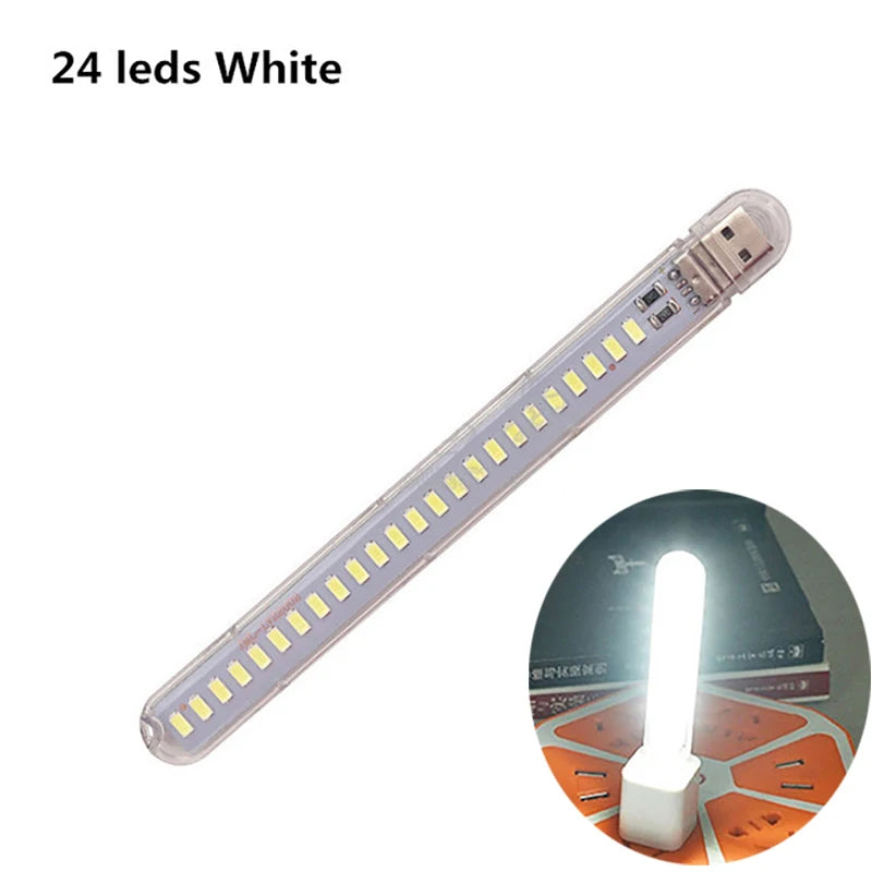 LED light strip with USB connector on a white background