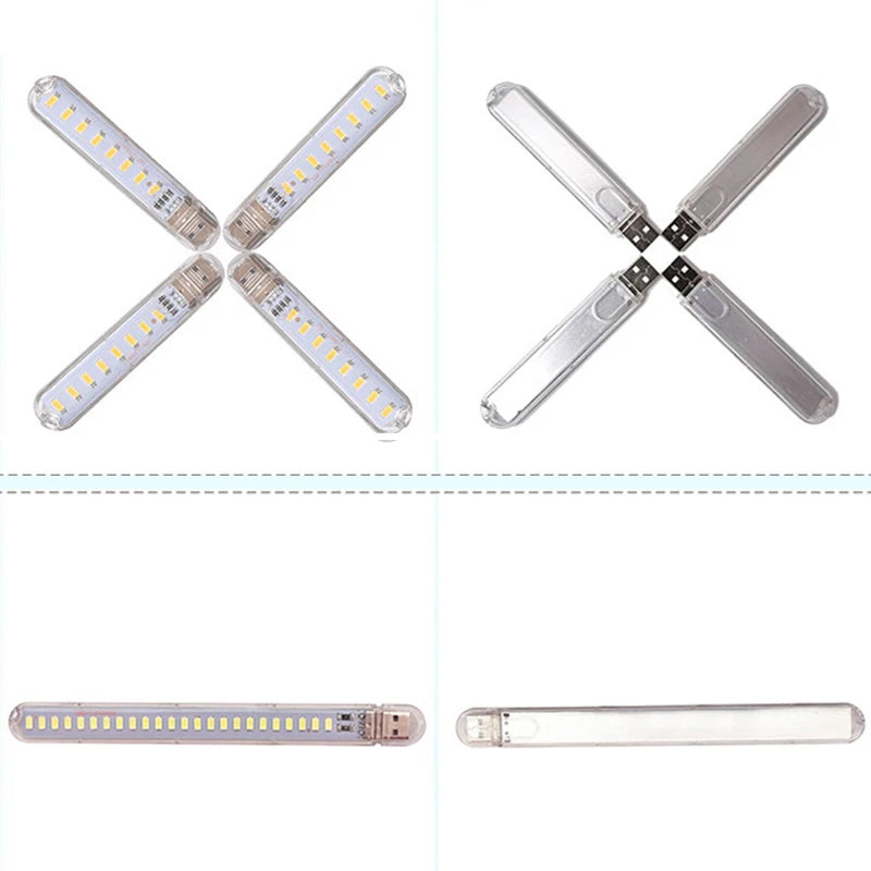Set of LED light strips in various configurations on a white background
