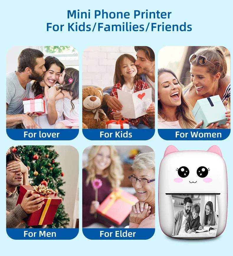 Mini Thermal Cat Portable Printer | Bluetooth Printing