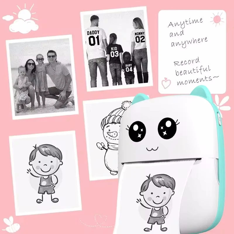 Mini Thermal Cat Portable Printer | Bluetooth Printing