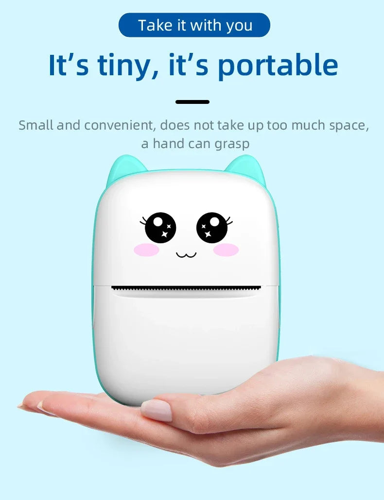 Mini Thermal Cat Portable Printer | Bluetooth Printing