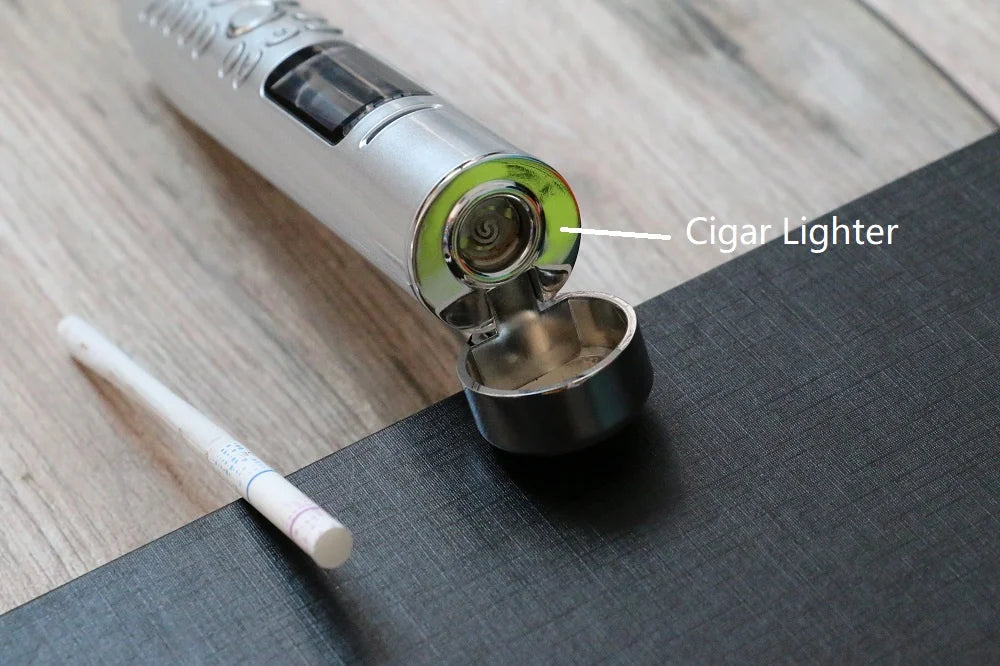 Multifunction novelty phone with built-in lighter, Bluetooth, flashlight, MP3/MP4 player, and voice changer.