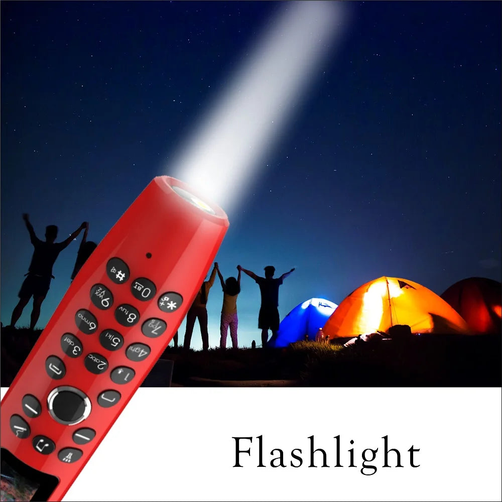 Multifunction novelty phone with built-in lighter, Bluetooth, flashlight, MP3/MP4 player, and voice changer.