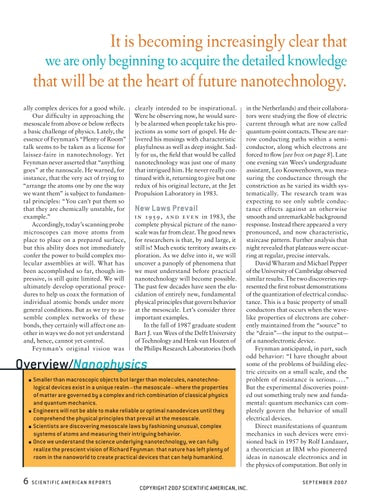 A page from the book 'Nanotechnology: Science, Innovation, And Opportunity' featuring text and a table of contents.