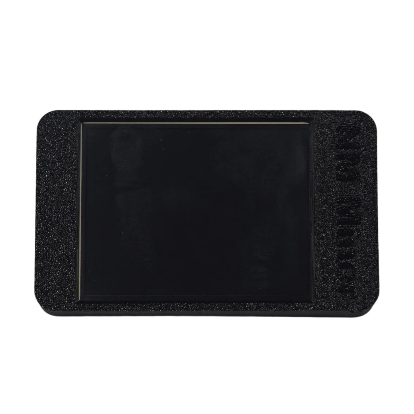 Compact NerdMiner ESP32-WROOM-32 module housing in black with easy-access user keys and sleek 3D printed finish.