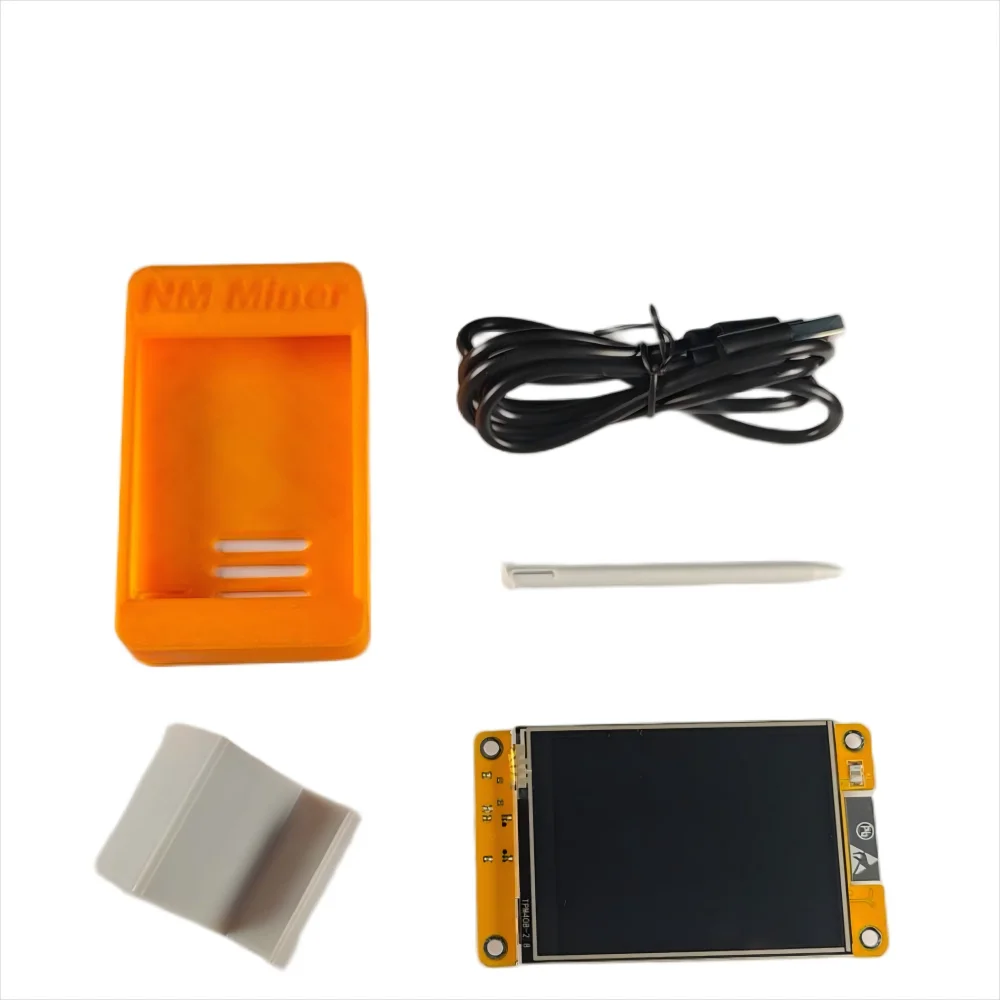 NerdMiner with components on display