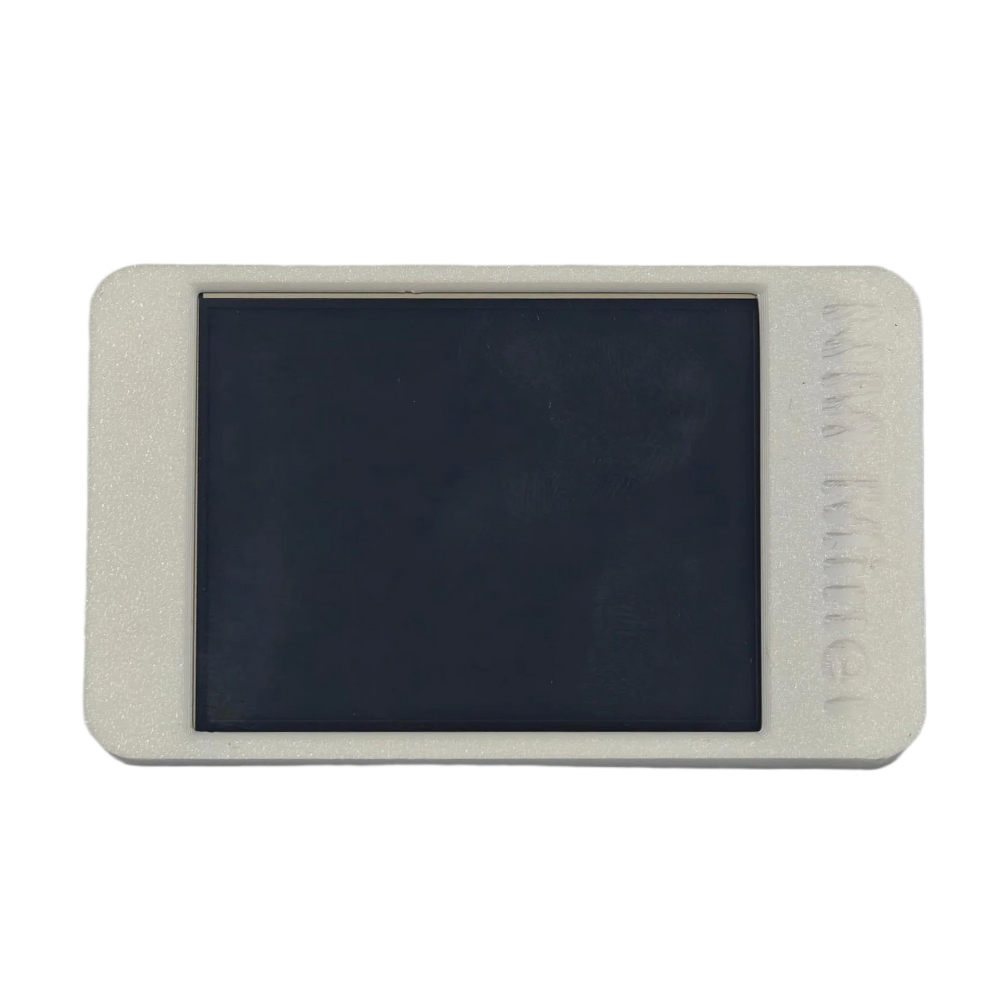 Compact NerdMiner ESP32-WROOM-32 module housing in white with easy-access user keys and sleek 3D printed finish.